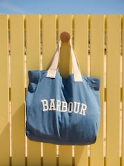Barbour® Blue Denim Emily Denim Tote 100% Cotton Bag - Image 1 of 4