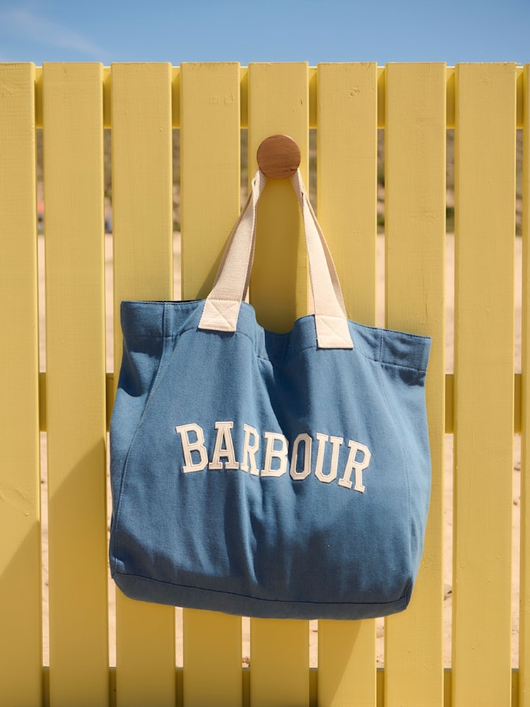 Barbour® Blue Denim Emily Denim Tote 100% Cotton Bag - Image 1 of 4