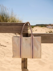 Barbour® Cream Madison Square Beach Tote 100% Cotton Bag - Image 2 of 8