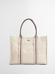 Barbour® Cream Madison Square Beach Tote 100% Cotton Bag - Image 3 of 8