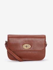 Barbour® Tan Brown Isla Leather Cross-Body 100% Cotton Bag - Image 1 of 5