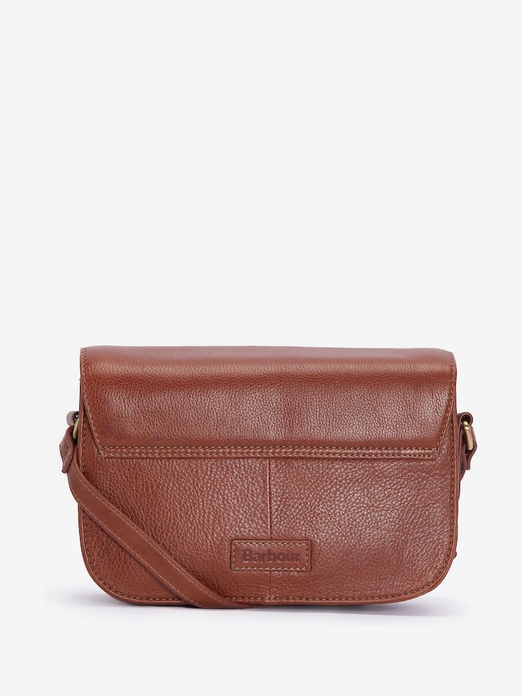 Barbour® Tan Brown Isla Leather Cross-Body 100% Cotton Bag - Image 2 of 5