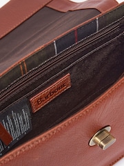 Barbour® Tan Brown Isla Leather Cross-Body 100% Cotton Bag - Image 5 of 5