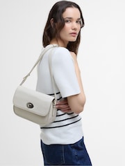 Barbour® White Isla Leather Cross-Body 100% Cotton Bag - Image 5 of 5