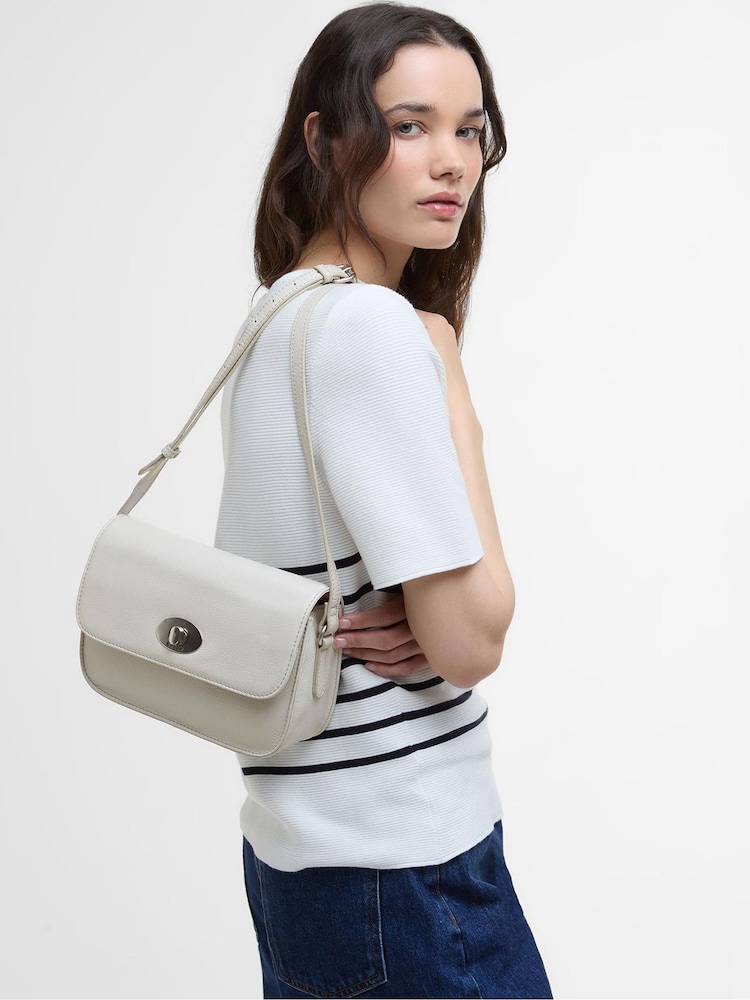 Barbour® White Isla Leather Cross-Body 100% Cotton Bag - Image 5 of 5