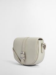 Barbour® White Laire Leather Saddle 100% Cotton Bag - Image 4 of 9