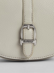 Barbour® White Laire Leather Saddle 100% Cotton Bag - Image 5 of 9