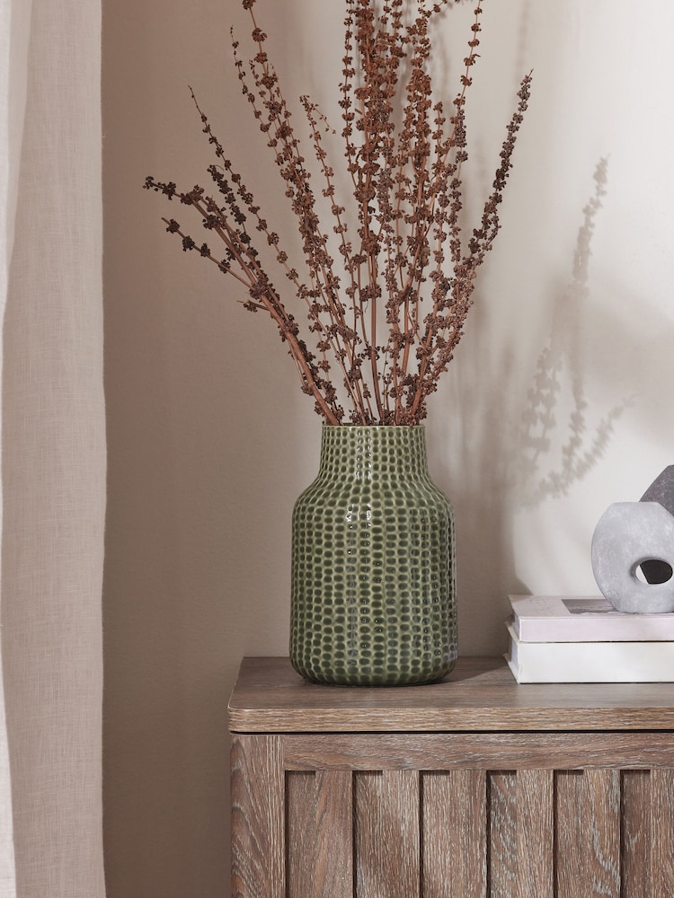 Green Ceramic Reative Glaze Vase - Image 1 of 4