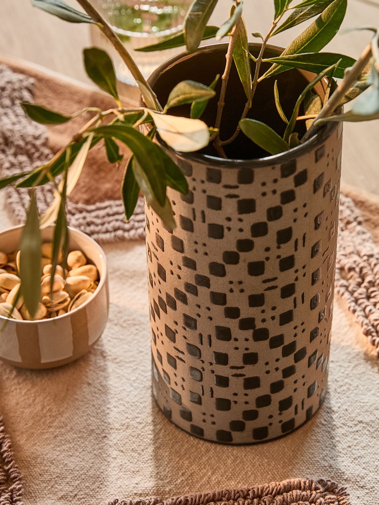 Vaso quadriculado de cerâmica - Imagem 2 de 6