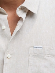 Barbour® Natural Nelson Linen Blend Short Sleeve Shirt - Image 4 of 5