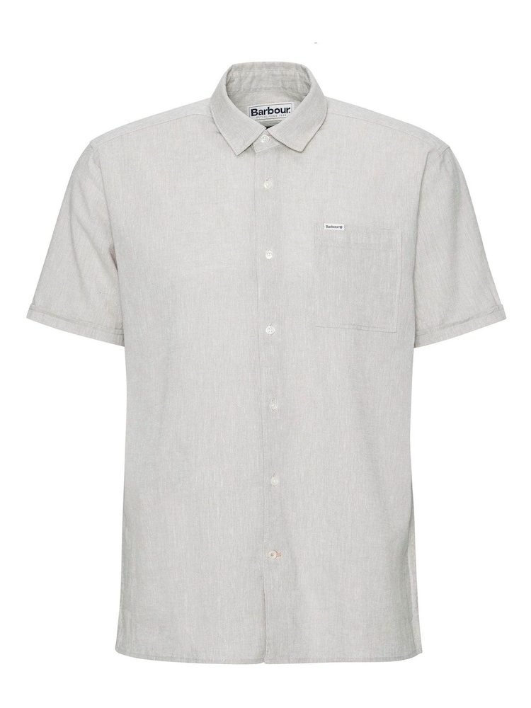 Barbour® Natural Nelson Linen Blend Short Sleeve Shirt - Image 5 of 5
