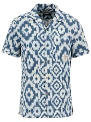 Barbour® Blue 100% Cotton Homelane Printed Relaxed Fit Shirt - Image 4 of 5