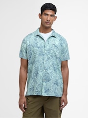 Barbour® Green 100% Cotton Falmouth Printed Simmer Fit Shirt - Image 1 of 5