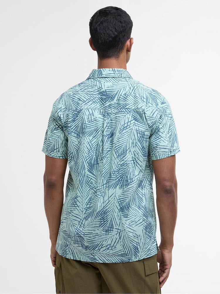 Barbour® Green 100% Cotton Falmouth Printed Simmer Fit Shirt - Image 2 of 5