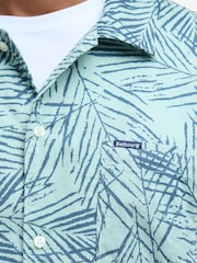 Barbour® Green 100% Cotton Falmouth Printed Simmer Fit Shirt - Image 4 of 5