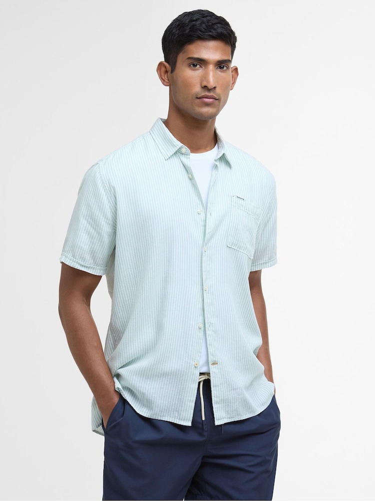 Barbour® Green Deerpark Striped Dummer Fit Shirt - Image 1 of 5