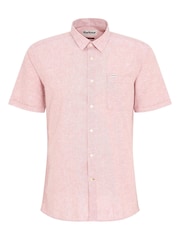 Barbour® Pink Nelson Linen Blend Short Sleeve Shirt - Image 5 of 5