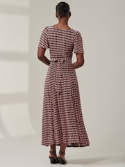 Jolie Moi Pink Spot Print Mesh Maxi Dress - Image 2 of 6