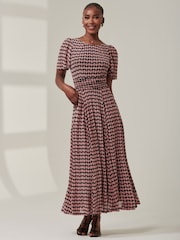 Jolie Moi Pink Spot Print Mesh Maxi Dress - Image 3 of 6