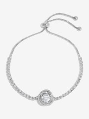 Jon Richard Silver Tone Crystal Halo Toggle Bracelet - Image 1 of 3