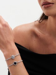 Jon Richard Silver Tone Crystal Halo Toggle Bracelet - Image 2 of 3