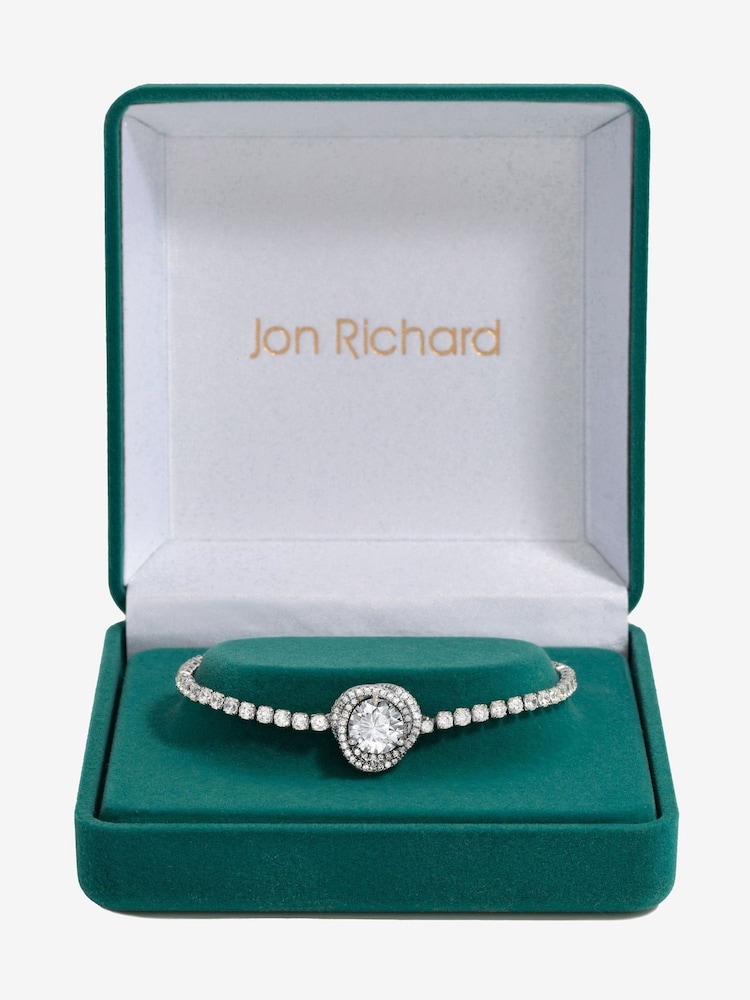 Jon Richard Silver Tone Crystal Halo Toggle Bracelet - Image 3 of 3