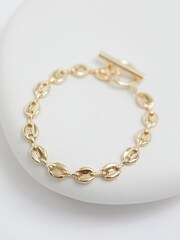 Jon Richard Gold Tone Polished Nugget Link Bracelet - Image 1 of 2