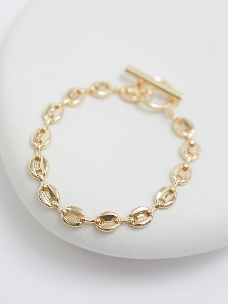 Jon Richard Gold Tone Polished Nugget Link Bracelet - Image 1 of 2