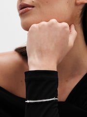 Jon Richard Silver Tone Cubic Zirconia Toggle Bracelet - Image 1 of 3