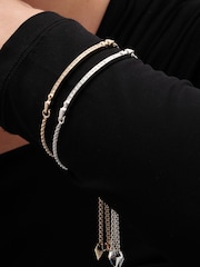 Jon Richard Silver Tone Cubic Zirconia Toggle Bracelet - Image 2 of 3