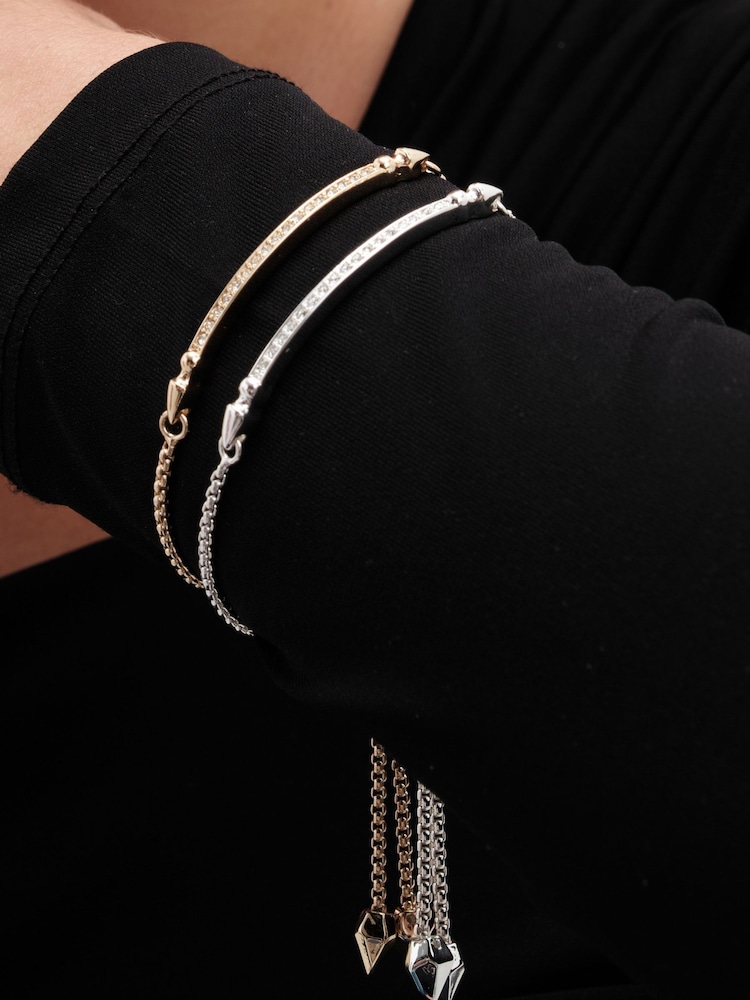 Jon Richard Silver Tone Cubic Zirconia Toggle Bracelet - Image 2 of 3