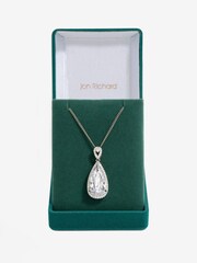 Jon Richard Silver Tone Cubic Zirconia Pear Drop Pendant - Image 1 of 3