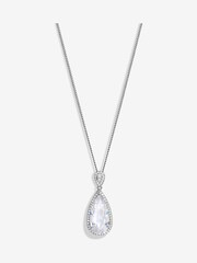 Jon Richard Silver Tone Cubic Zirconia Pear Drop Pendant - Image 2 of 3