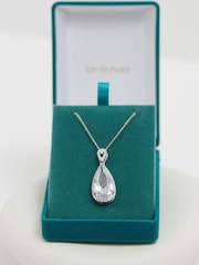 Jon Richard Silver Tone Cubic Zirconia Pear Drop Pendant - Image 3 of 3