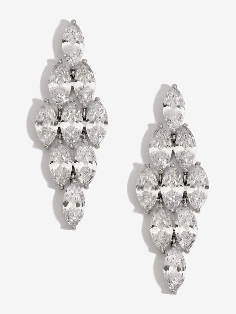 Jon Richard Silver Tone Statement Cubic Zirconia Earrings - Image 1 of 4
