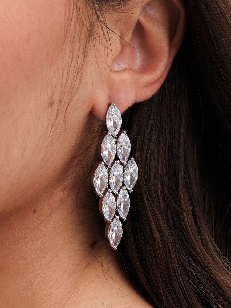 Jon Richard Silver Tone Statement Cubic Zirconia Earrings - Image 2 of 4