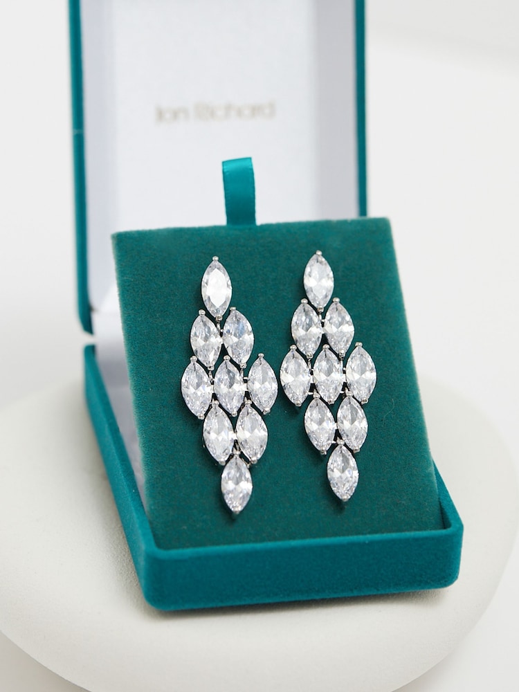 Jon Richard Silver Tone Statement Cubic Zirconia Earrings - Image 4 of 4