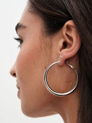 Jon Richard Silver Tone Large Polished Hoop Earrings - Image 3 of 3