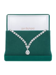 Jon Richard Silver Tone Cubic Zirconia Crystal Statement Pear Drop Necklace - Image 1 of 4