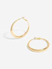 Jon Richard Gold Tone Large Polished Hoop Earrings - Image 1 of 3