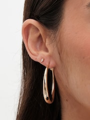 Jon Richard Gold Tone Large Polished Hoop Earrings - Image 2 of 3