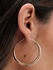 Jon Richard Gold Tone Large Polished Hoop Earrings - Image 3 of 3