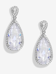 Jon Richard Silver Tone Cubic Zirconia Pear Drop Earrings - Image 1 of 3