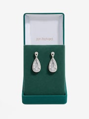 Jon Richard Silver Tone Cubic Zirconia Pear Drop Earrings - Image 2 of 3