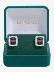 Jon Richard Silver Tone Amethyst Perfume Bottle Stud Earrings - Image 1 of 4