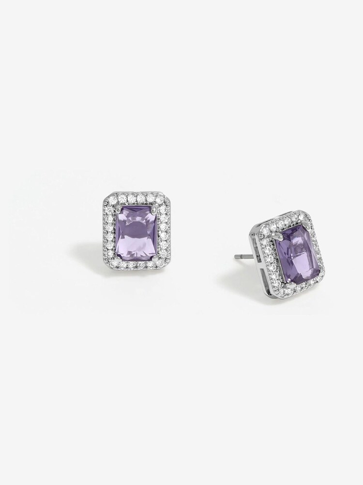 Jon Richard Silver Tone Amethyst Perfume Bottle Stud Earrings - Image 2 of 4