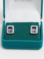 Jon Richard Silver Tone Amethyst Perfume Bottle Stud Earrings - Image 4 of 4