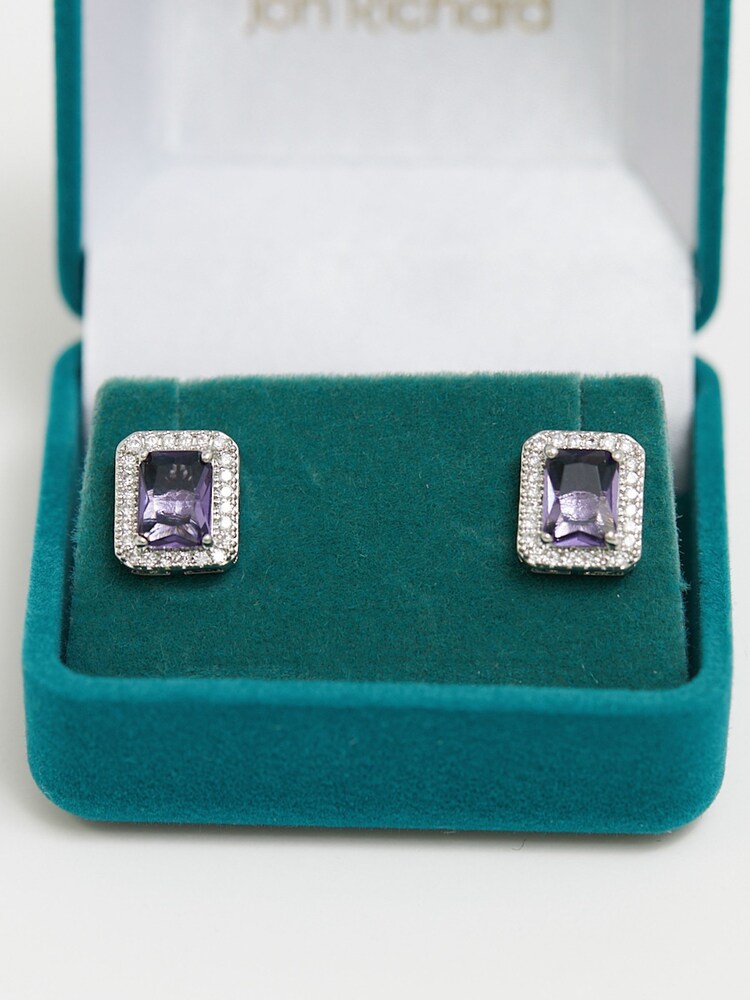 Jon Richard Silver Tone Amethyst Perfume Bottle Stud Earrings - Image 4 of 4