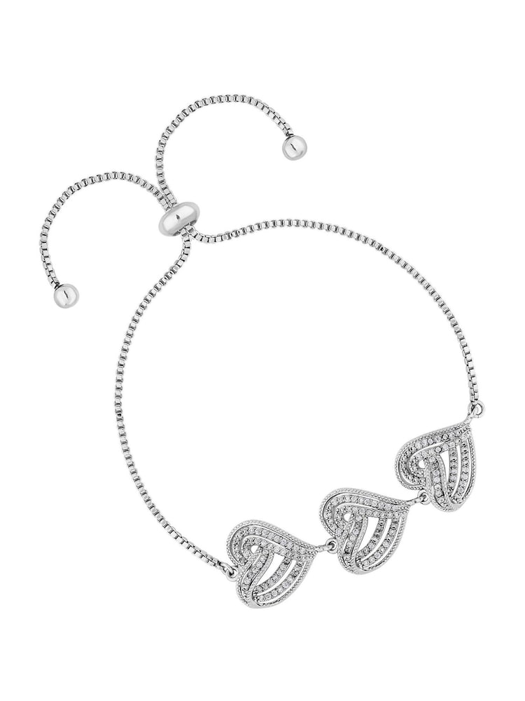 Jon Richard Silver Tone Heart Toggle Bracelet - Image 2 of 3