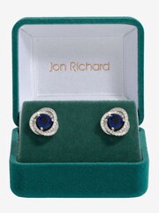 Jon Richard Silver Tone Saphire Halo Earrings - Image 3 of 3
